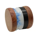 Holzgrinder 65 mm mit Jade-Intarsie, 4-teilig – Ansicht 2