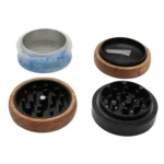Holzgrinder 65 mm mit Jade-Intarsie, 4-teilig – Ansicht 4
