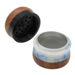 Holzgrinder 65 mm mit Jade-Intarsie, 4-teilig – Ansicht 5