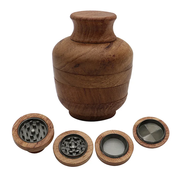 Kleiner Tiegel-Grinder aus Zink und Holz