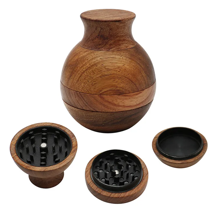 Runder Tiegel-Holzgrinder 60 mm, 3-teilig