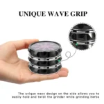 Blitz-Grinder 63 mm, 4-teilig, mit transparentem Deckel – Ansicht 4