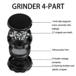 CNC-Lautsprecher-Grinder 63 mm, 4-teilig, Zahnradstreifen – Ansicht 3