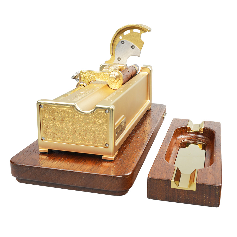 Edle Tisch-Zigarrenguillotine in Goldoptik – Luxus Desktop Zigarrenschneider