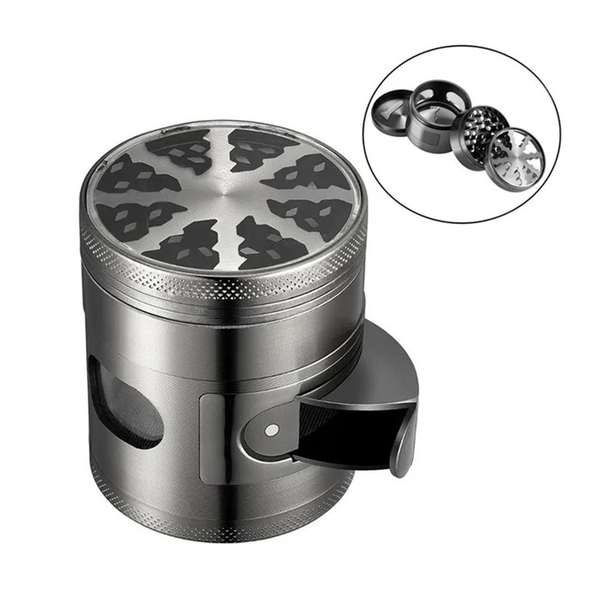 Großhandel 60 mm 4-teiliger Zink Grinder mit Sichtfenster