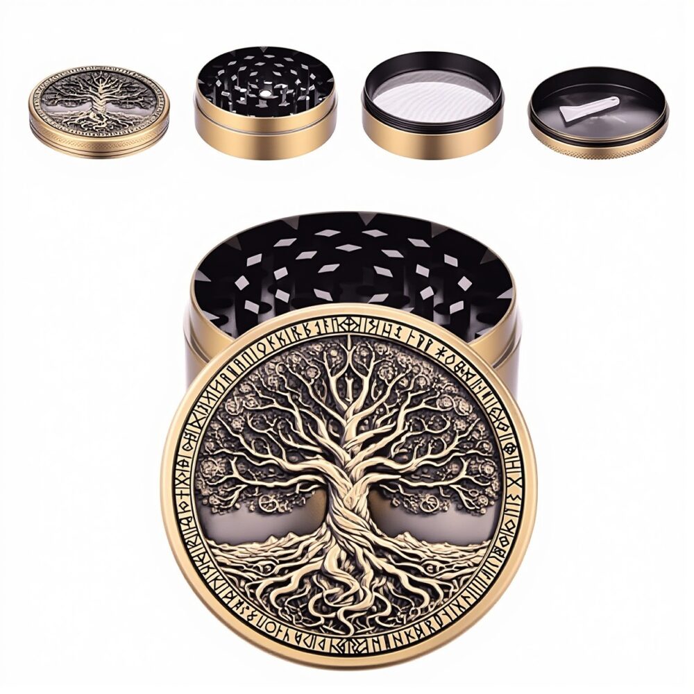1 Piece Grinder Lebensbaum Bronze Großhandel – Vorderseite