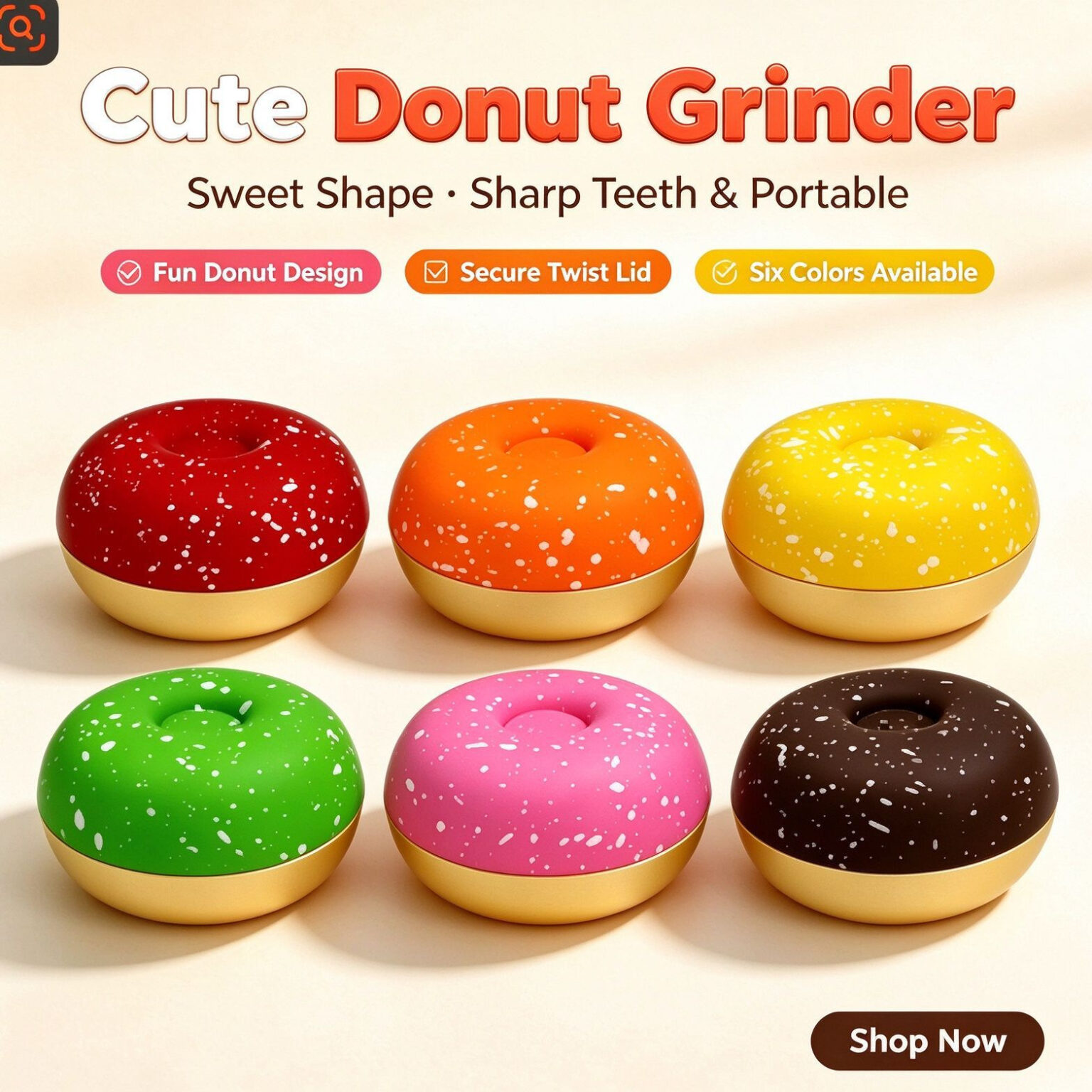 Grinder Metall in Donut-Optik Großhandel – Vorderseite