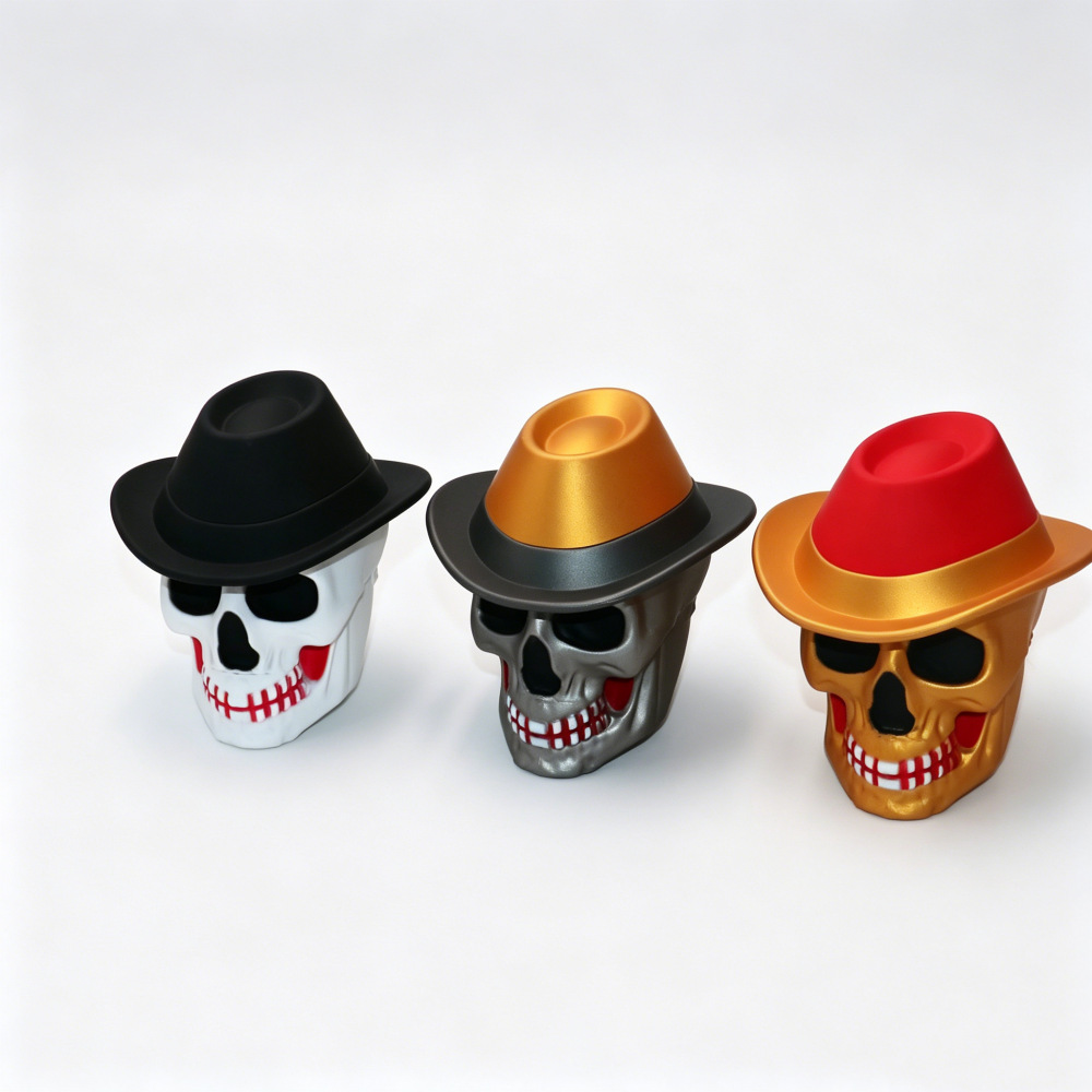 Großhandel Totenkopf Hut Zink Metall Grinder