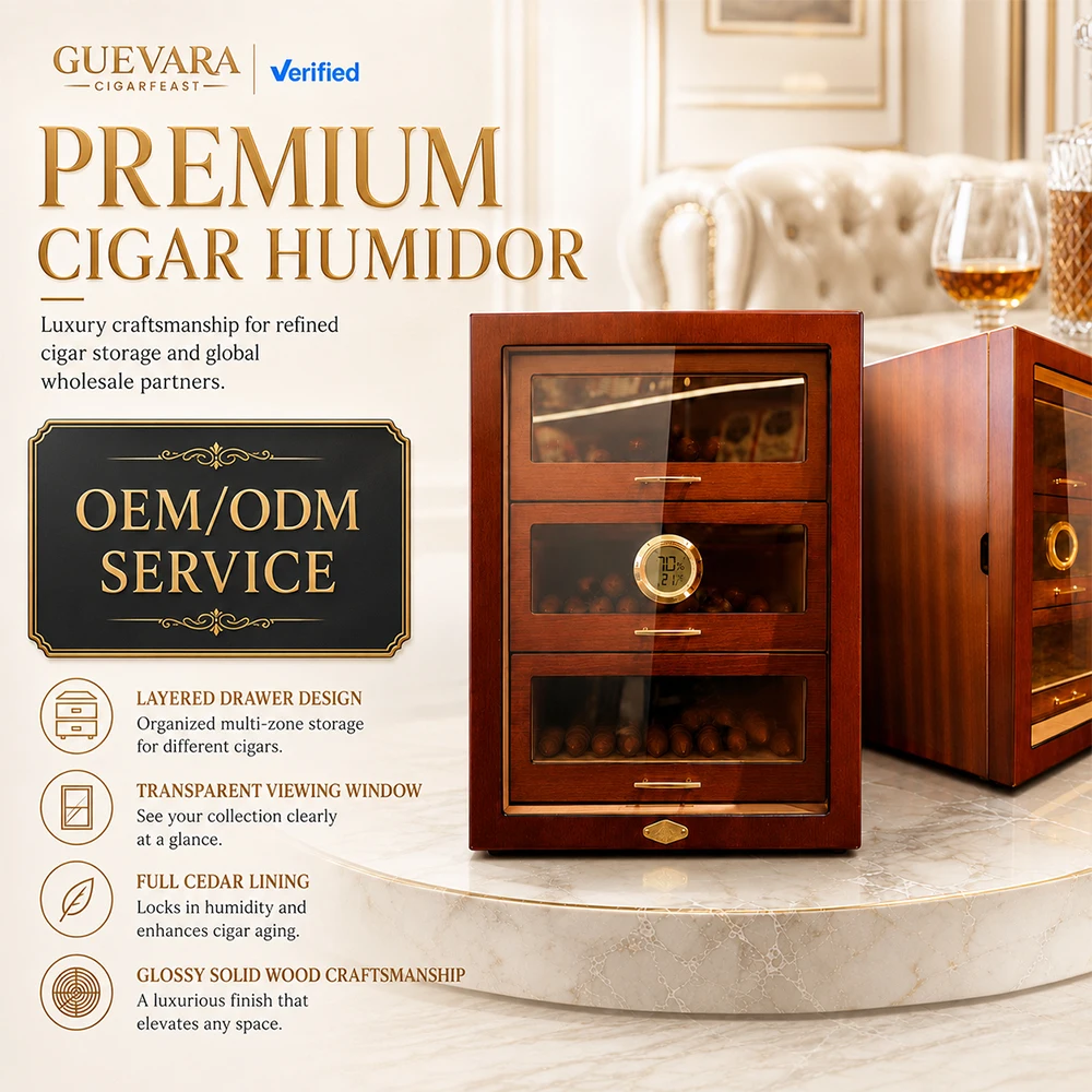 PZ-HUM-GLASS-100-1 Humidor Schrank Glastür Zedernholz