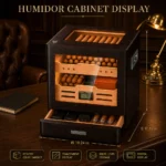 Humidor Glastür Hygrometer Zedernholz