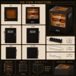 Humidor Glastür geöffnet Zedernholz