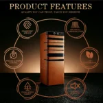 Elektrischer Humidor Schrank Leder Glastür